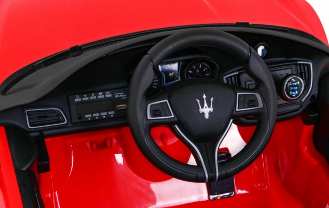 Maserati Ghibli akkumulátoros gyermekautó piros + Távirányító + Lassú indítás + EVA + MP3 USB + LED világítás