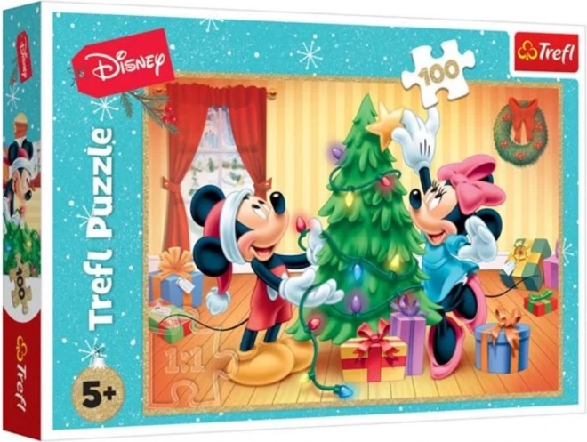 Mickey és Minnie: Karácsonyi puzzle 100 darabos