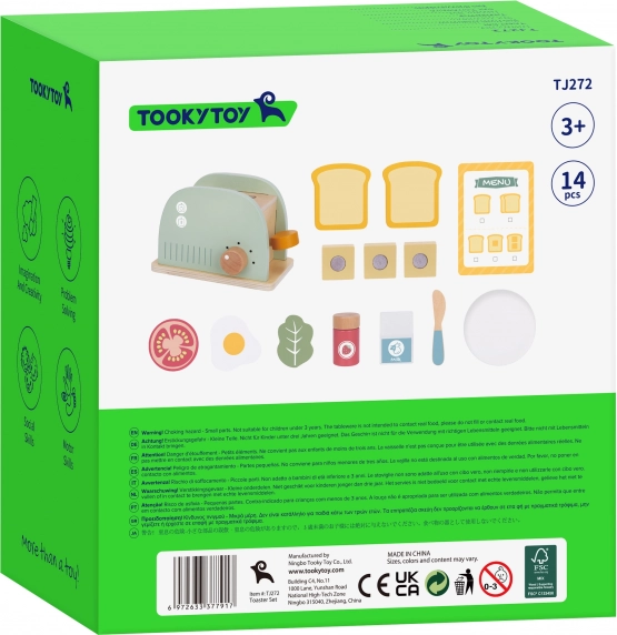 Fa kenyérpirító pasztell reggeliző készlet a Tooky Toy-tól
