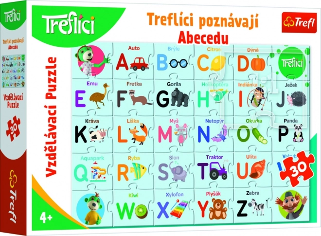 Treflikek találkoznak az ábécével oktatási puzzle