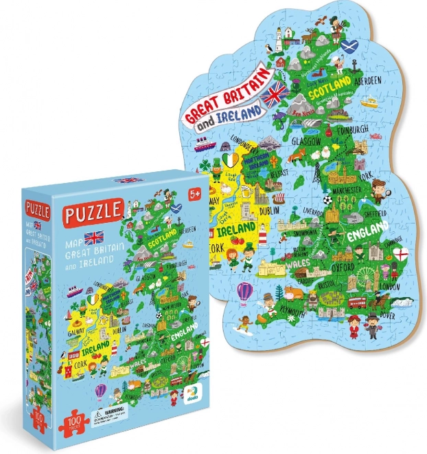 Dodo Puzzle Nagy-Britannia és Észak-Írország Térkép 100 darabos