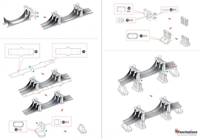 Fém föld 3D puzzle Brooklyn-híd
