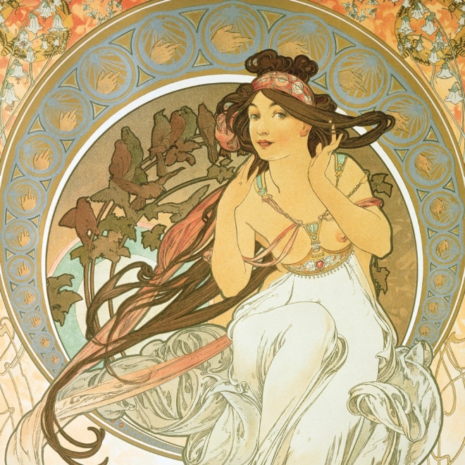 Alfons Mucha 2025 jegyzetnaptár 30x30 cm