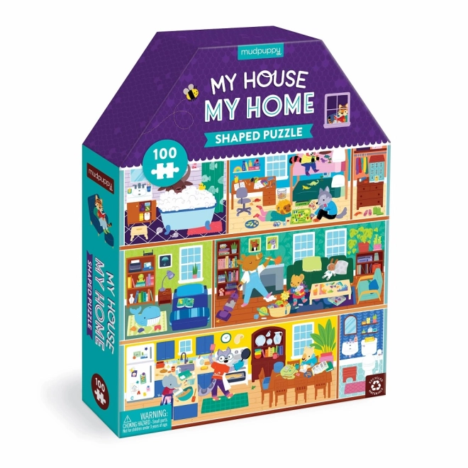Színes ház alakú puzzle