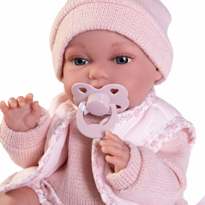 realisztikus baba újszülött mozgó funkcióval és puha textil testtel 34 cm