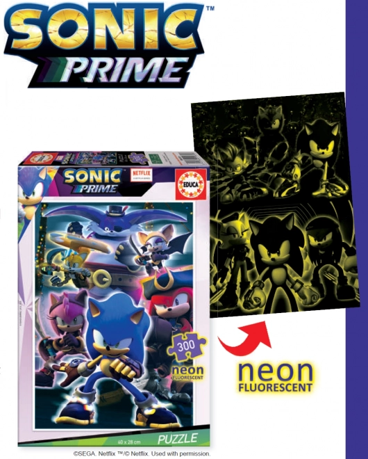 Sötétben világító Sonic Prime puzzle 300 darabos