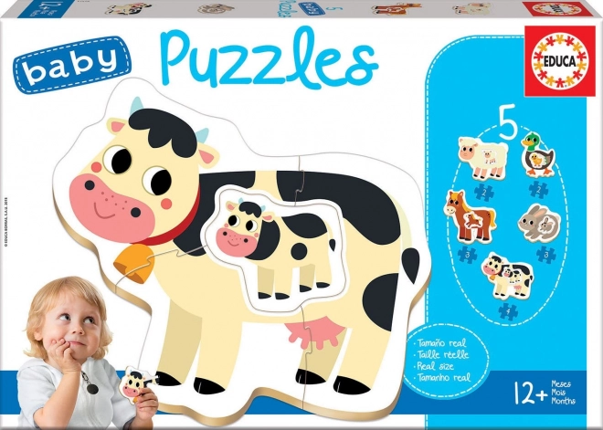 Educa baba puzzle állatok a farmon kölykökkel