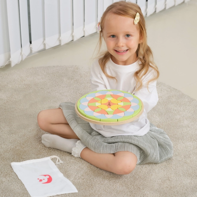 Pasztell mandala Montessori mozaik virágok
