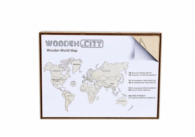 Wooden City 3D puzzle - világtérkép