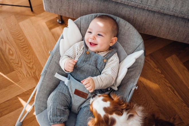 Rózsaszín MoMi babahinta szárnyakkal