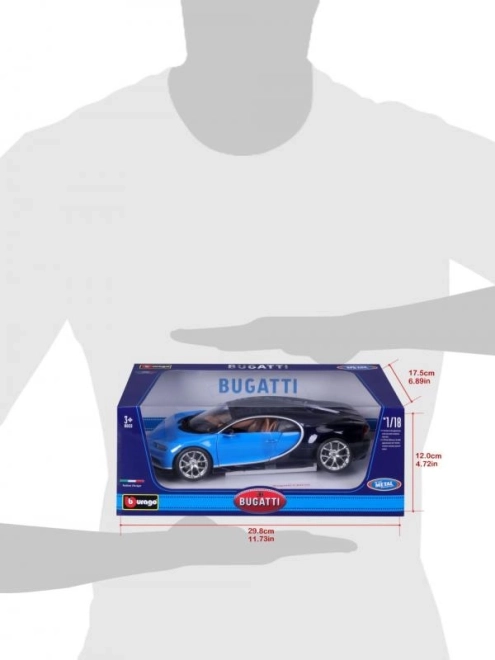 Bburago Bugatti Chiron modellautó kék/sötétkék 1:18