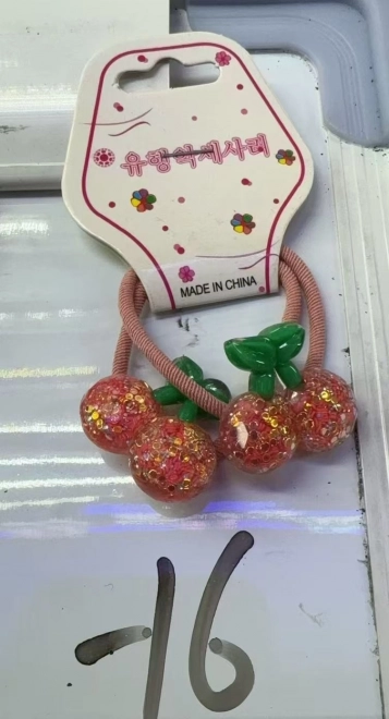 Cseresznye mintás hajgumik, 2 darabos szett