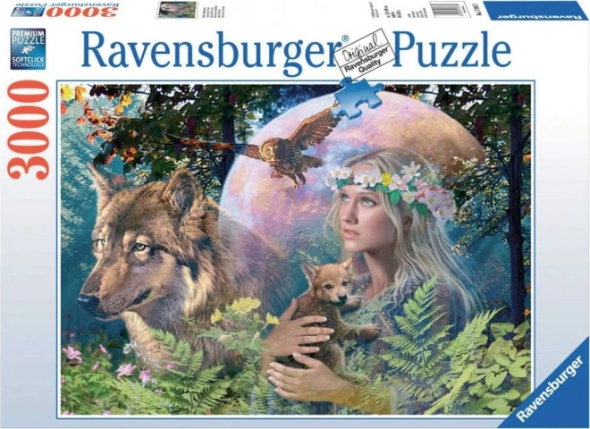 Ravensburger 3000 darabos puzzle - Farkas a holdfényben