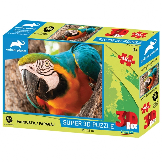 Papagáj 3D puzzle 48 darabos