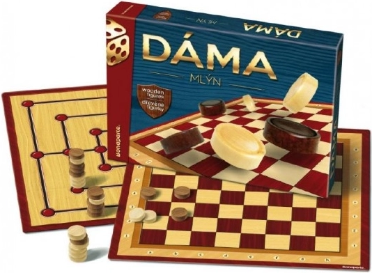 Dáma és Malom fa kövek társasjáték