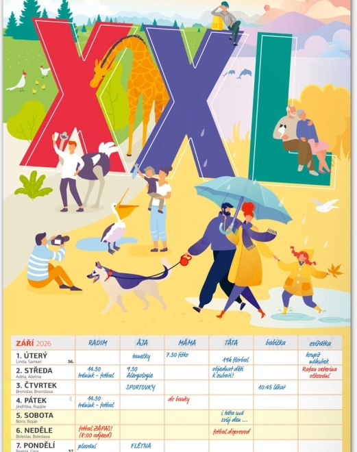 Családi XXL Fali tervező naptár 2026