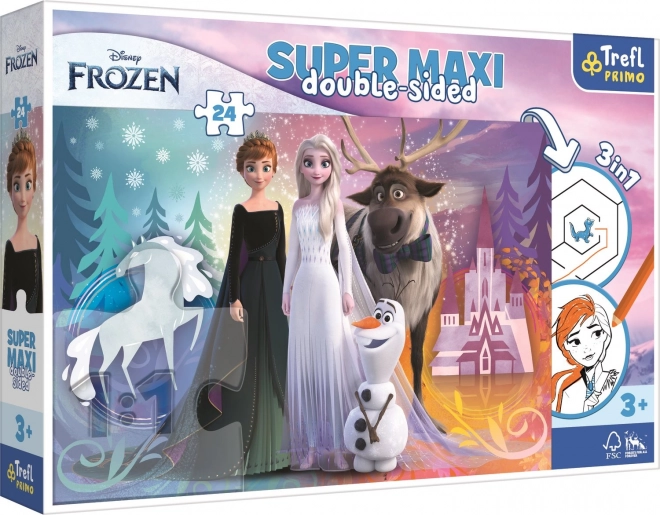 Oboustranné puzzle Frozen super maxi 24 db