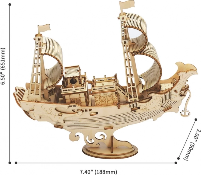 RoboTime fa 3D puzzle Japán vitorlás hajó