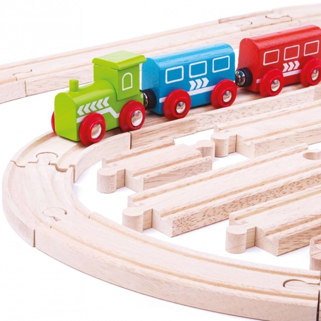 Bigjigs Rail fa sínkészlet 24 darabos