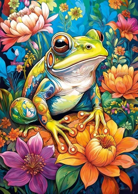Puzzle Virágos Béka 1000 darab