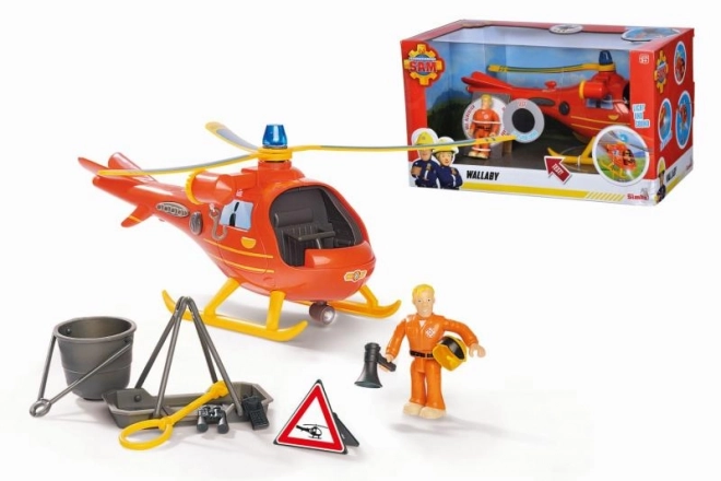 Tűzoltó Sam helikopter figura Tom figurával