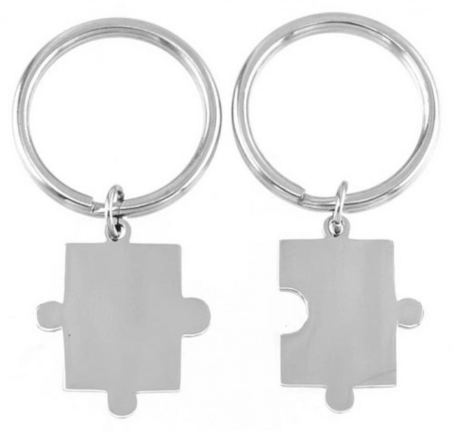 Acél puzzle kulcstartók 2 db