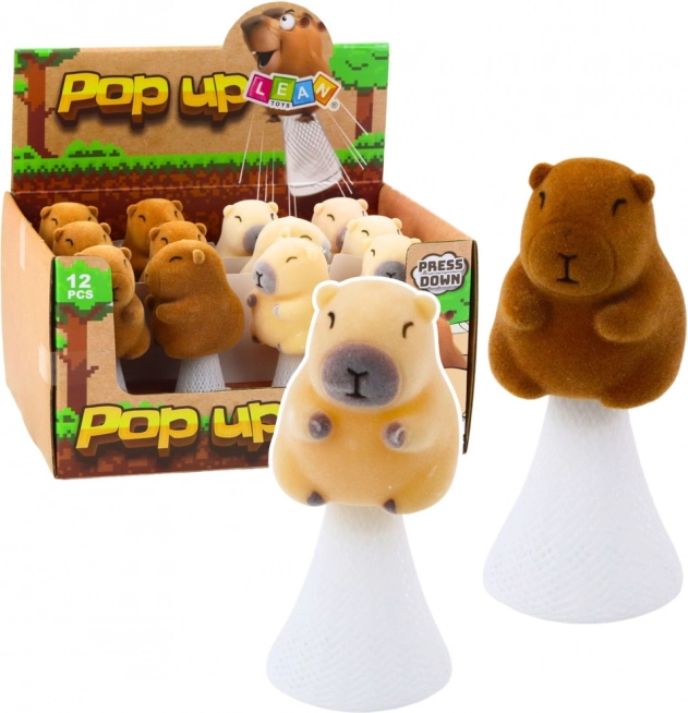 Ugráló kapibara Pop Up bézs-barna 10cm