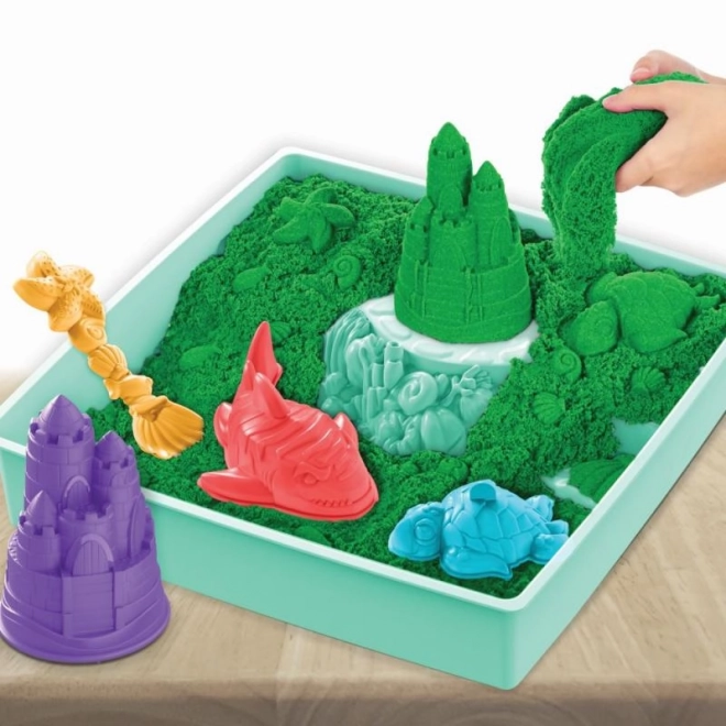 kinetic sand játszókészlet alátéttel Zöld