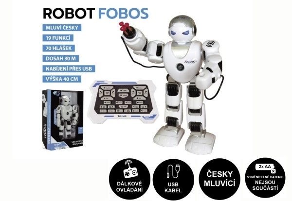 Robot FOBOS interaktív játék 40 cm USB-vel