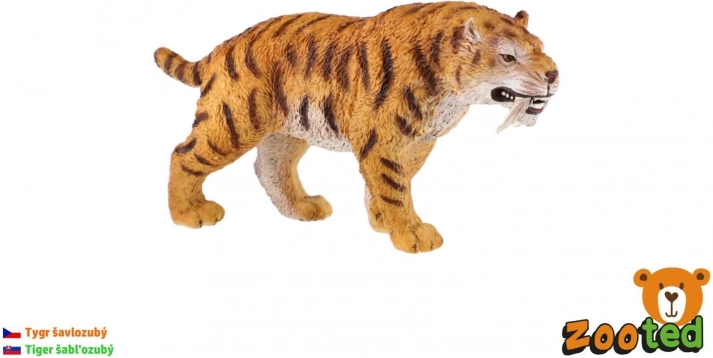 Szablyafogú tigris Smilodon műanyag figura 13 cm