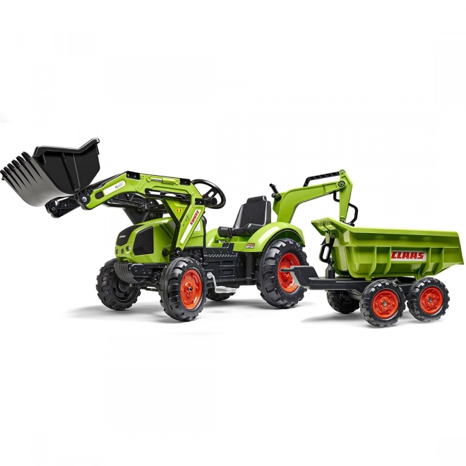 Traktor pedálos Class Atiom 430 zöld első és hátsó kanállal