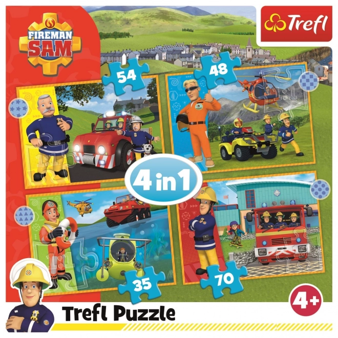 Tűzoltó Sam 4 az 1-ben puzzle Trefl