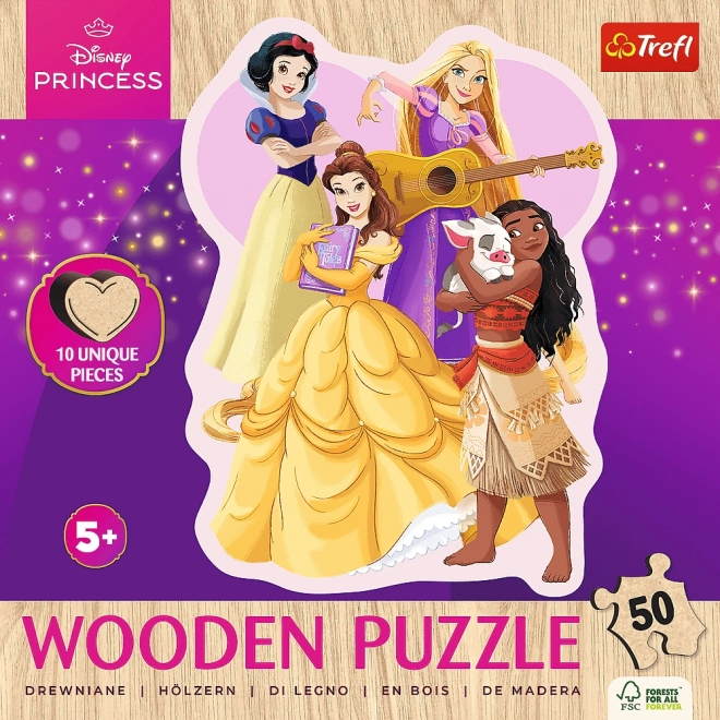 Disney gyönyörű hercegnők fa puzzle 50 darabos