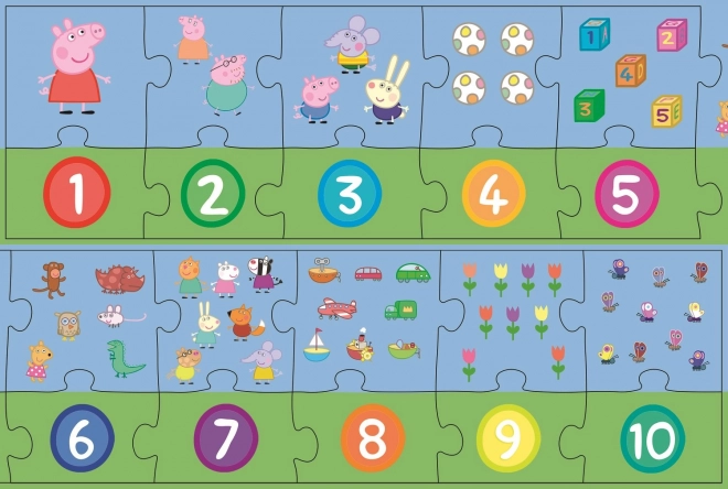 Peppa malac oktató puzzle: számok