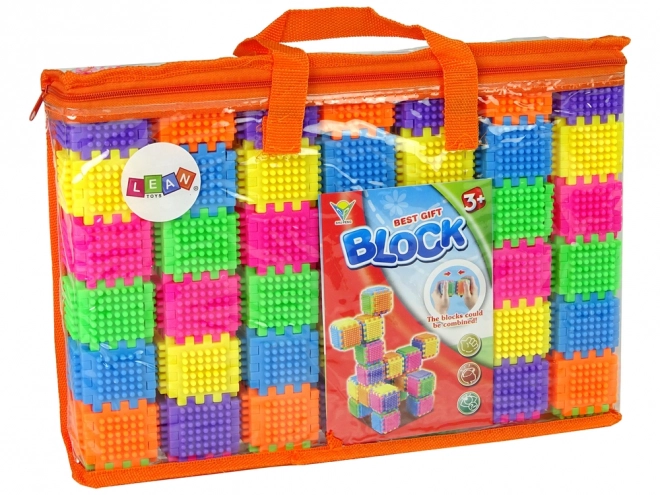 Színes Waffle Építőkockák Táskában 182 Darab