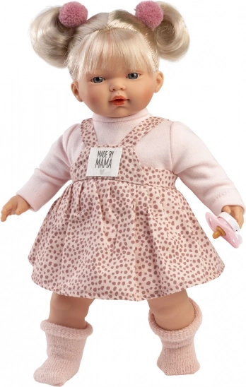 Llorens Roberta élethű baba hanggal, puha textiltest, 33 cm