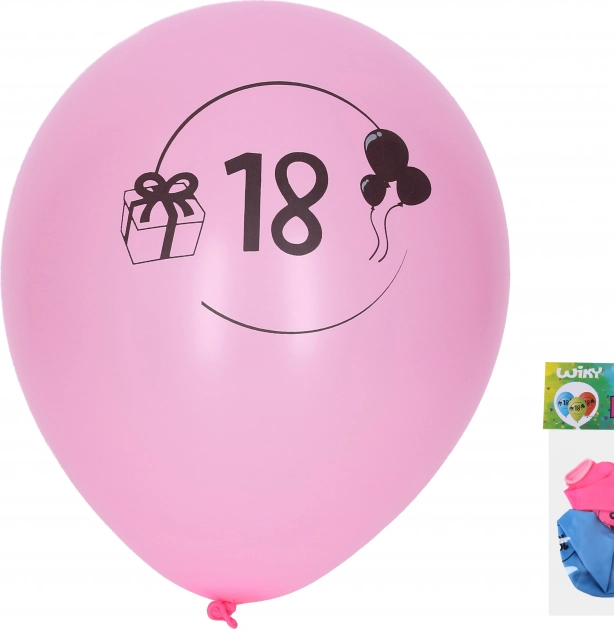 30 cm-es felfújható lufik 18-as számmal – 5 db-os készlet