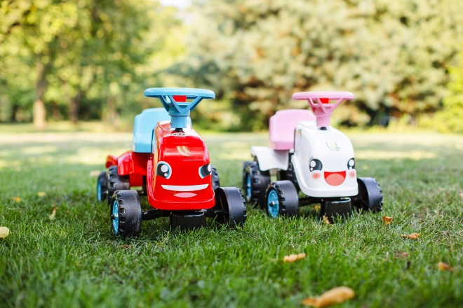 Traktor Rainbow fehér utánfutóval 1 éves kortól