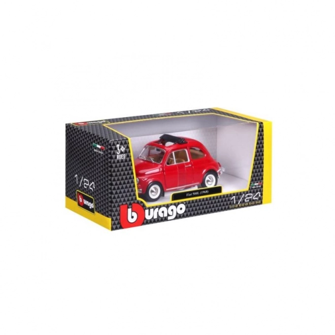 Bburago Fiat 500L (1968) piros modellautó 1:24