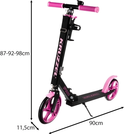Összecsukható városi roller nagy kerekekkel (200 mm) gyerekeknek – rózsaszín