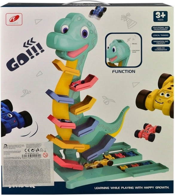 Dinoszaurusz emeletes versenypálya kisautókkal