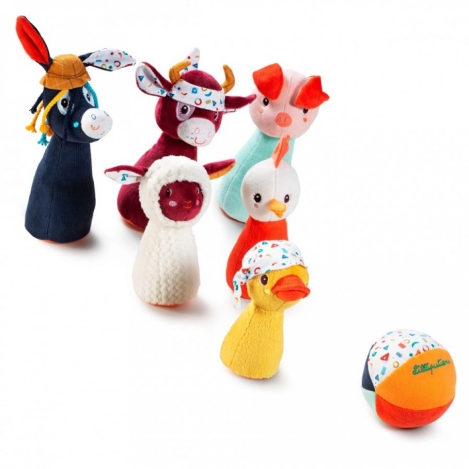 Lilliputiens farmás plüss bowling játék