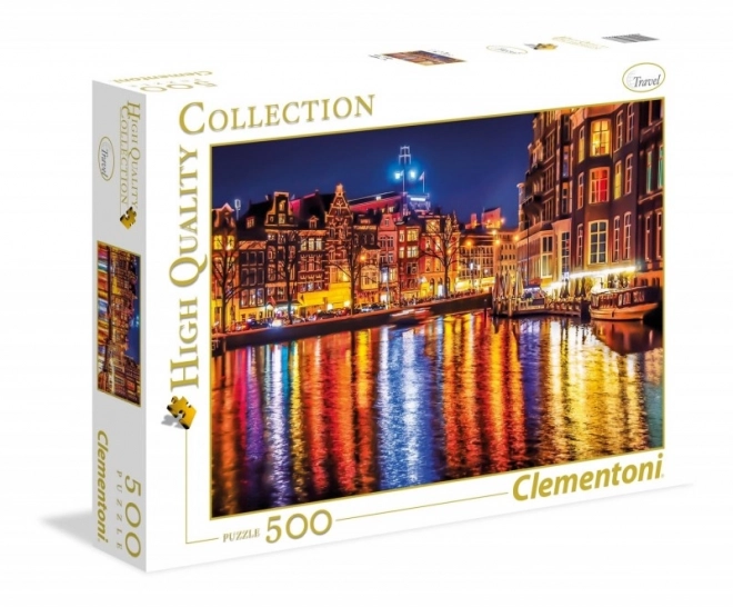 Clementoni puzzle - Éjszakai Amszterdam, Hollandia 500 darabos