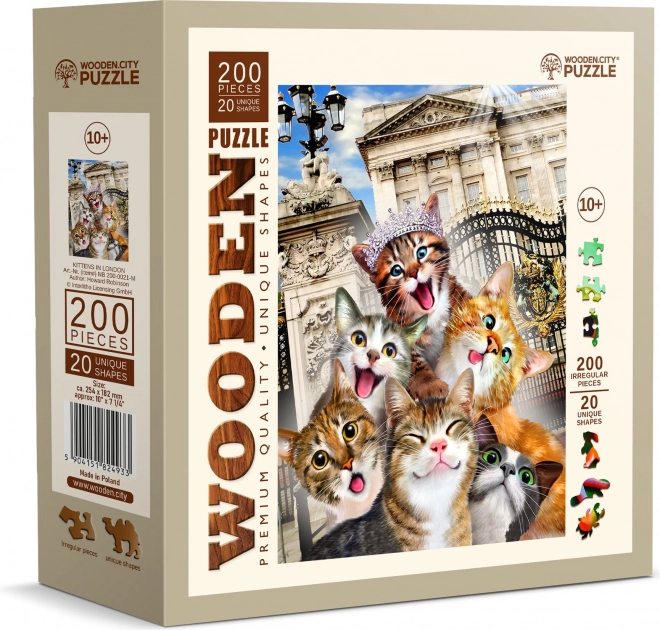 Fából készült puzzle macskák Londonban