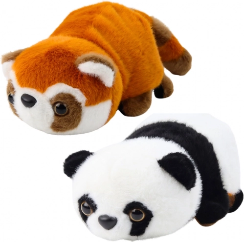 Plüss játék 2 az 1-ben - Vörös és klasszikus panda 22 cm