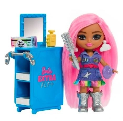 Rózsaszín Barbie Extra Fly Minis Repcsipilóta Babával