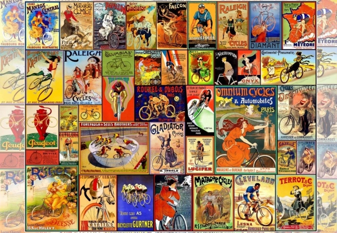 Puzzle Vintage Poszterek Kerékpárokkal 1000 Darab