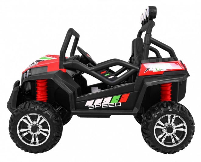 Gyerek elektromos autó 4x4 kárpitozással, MP3 és fényhatásokkal