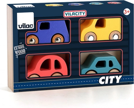 Vilacity Városi Fa Autók Készlete 4 Darabban
