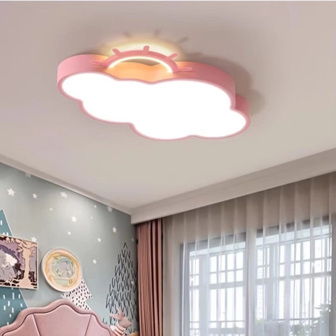 Rózsaszín felhőcske LED lámpa távirányítóval